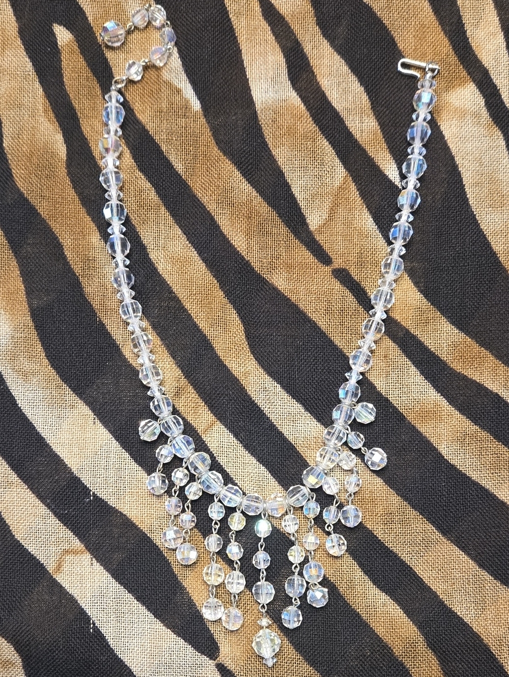 Crystal Cascade Statement Necklace - Clear